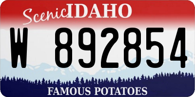 ID license plate W892854