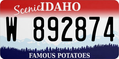 ID license plate W892874
