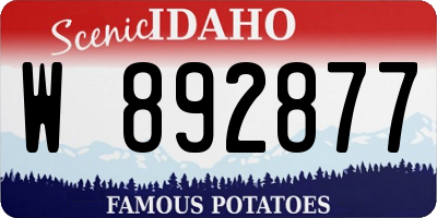 ID license plate W892877