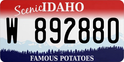ID license plate W892880