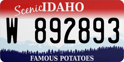 ID license plate W892893
