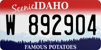 ID license plate W892904
