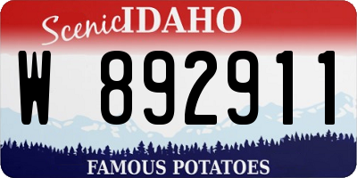 ID license plate W892911
