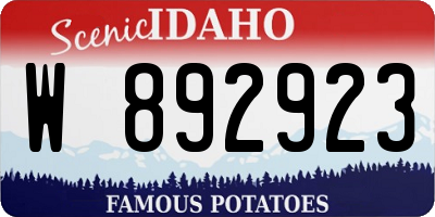 ID license plate W892923