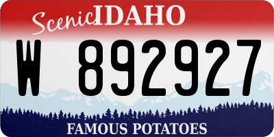 ID license plate W892927