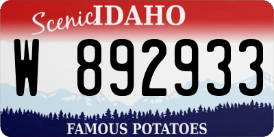 ID license plate W892933