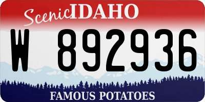 ID license plate W892936