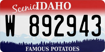 ID license plate W892943
