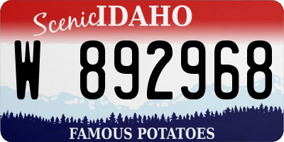 ID license plate W892968