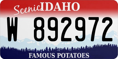 ID license plate W892972