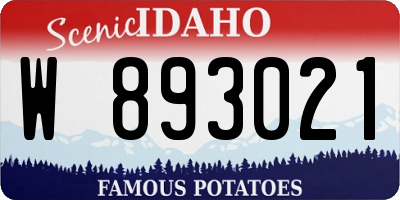 ID license plate W893021