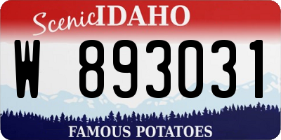 ID license plate W893031