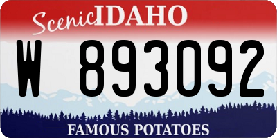 ID license plate W893092