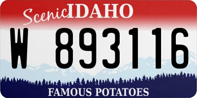 ID license plate W893116