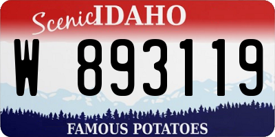 ID license plate W893119