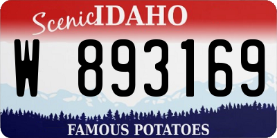 ID license plate W893169