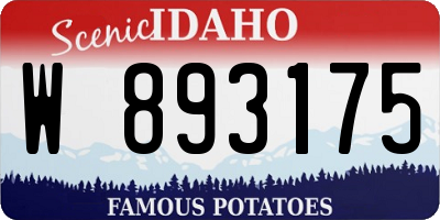 ID license plate W893175