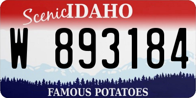 ID license plate W893184