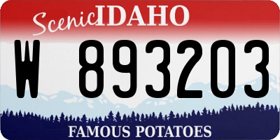 ID license plate W893203