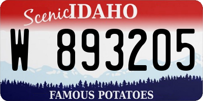 ID license plate W893205