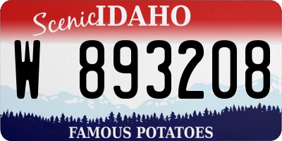 ID license plate W893208