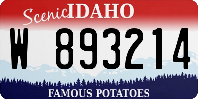 ID license plate W893214