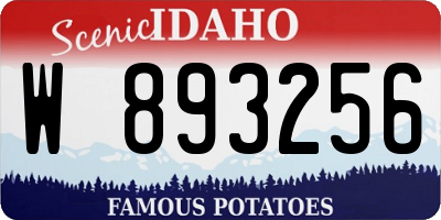 ID license plate W893256