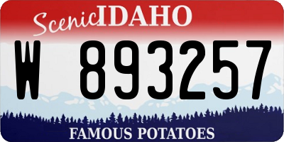 ID license plate W893257