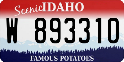ID license plate W893310