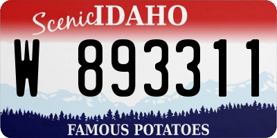 ID license plate W893311
