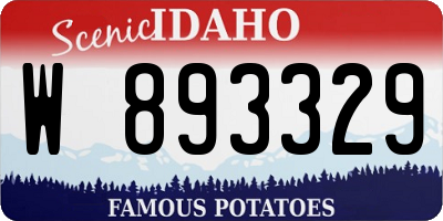 ID license plate W893329