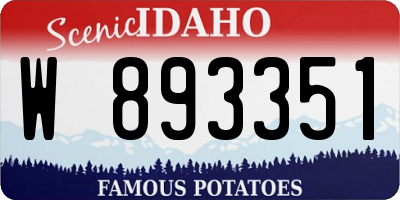 ID license plate W893351