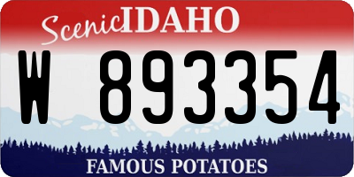 ID license plate W893354