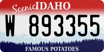 ID license plate W893355