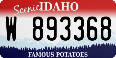 ID license plate W893368