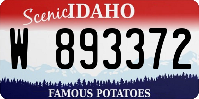 ID license plate W893372