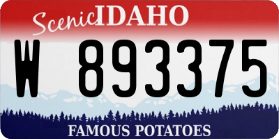 ID license plate W893375