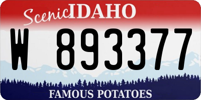 ID license plate W893377