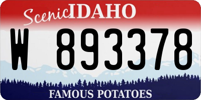 ID license plate W893378