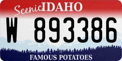 ID license plate W893386