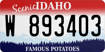 ID license plate W893403