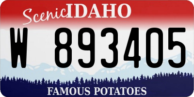 ID license plate W893405