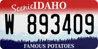 ID license plate W893409