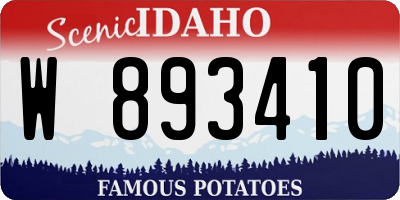 ID license plate W893410