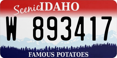 ID license plate W893417