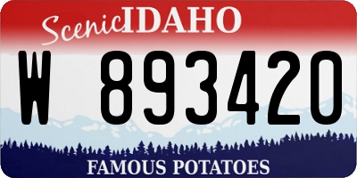 ID license plate W893420