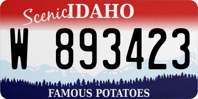 ID license plate W893423