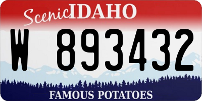 ID license plate W893432