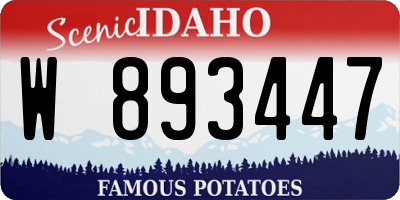 ID license plate W893447