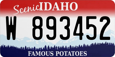 ID license plate W893452